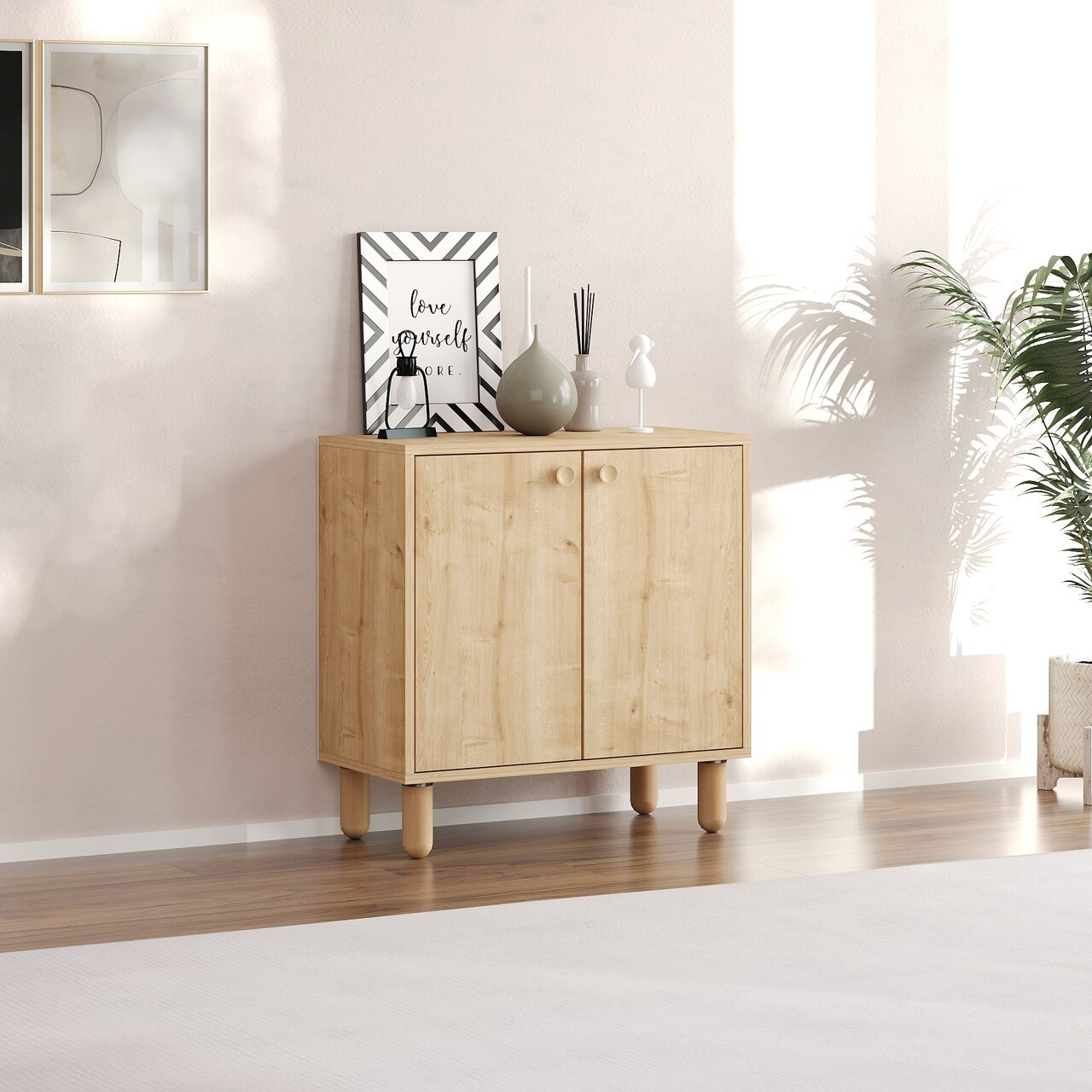 Dulap multifunctional, Hanah Home, Lina, 72x73x36 cm, Maro - imagine 6